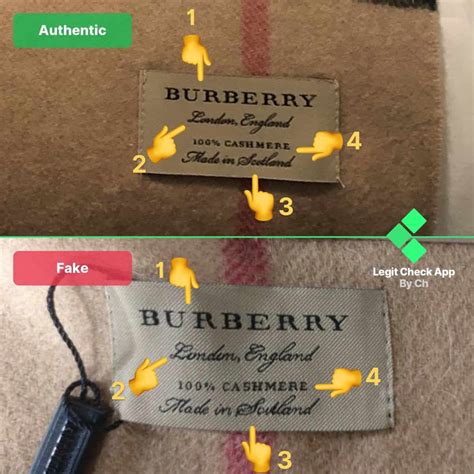 how to tell if its a fake burberry scarf|authentic burberry tag.